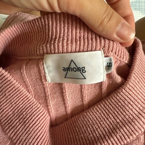 AMO Pink Ribbed Crew Neck Sweater - Picture 3 of 3